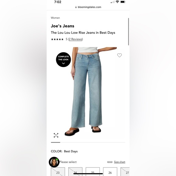 NWT JOES JEANS THE LOU LOU LOW RISE WIDE LEG JEANS current season Shopbop 25 - Picture 2 of 9